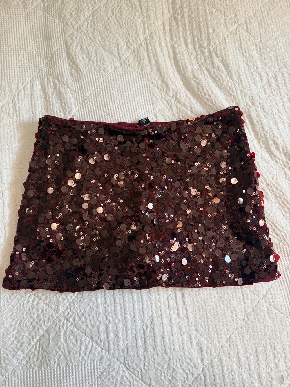 Windsor Burgundy Red Sequin Mini Skirt